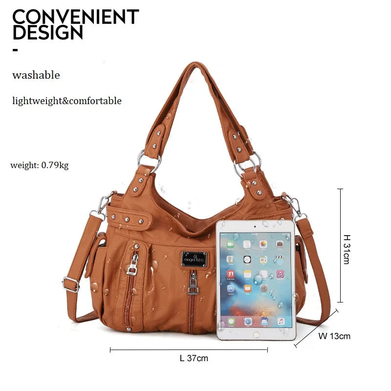 Winter Fashion Shoulder Bag for Women Soft PU Crossbody Handbg Large Capacity Hobos Purse