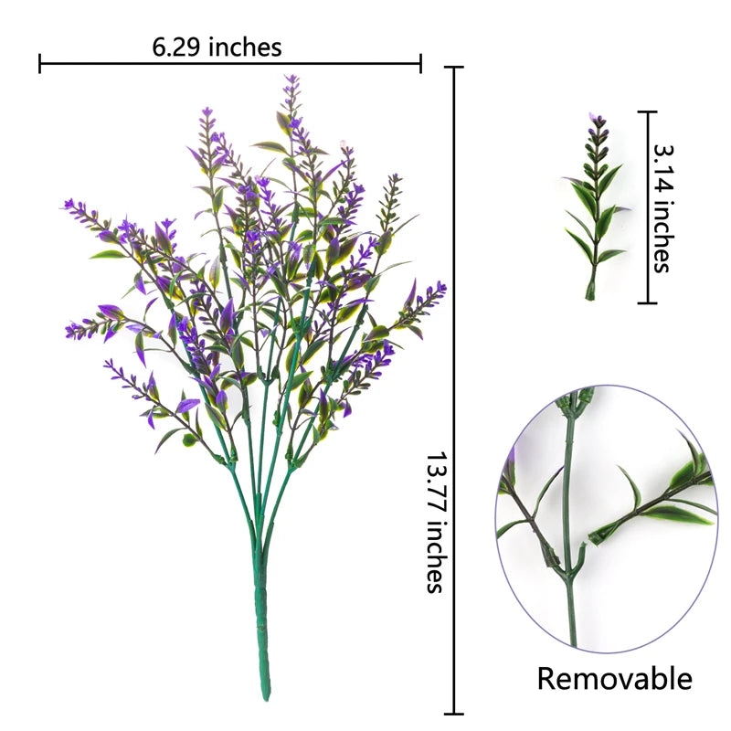 Artificial Flower Plastic Lavender Fake Plant Wedding Home Garden Decoration Bridal Bouquet Photography Props Household Products - Hiron Store