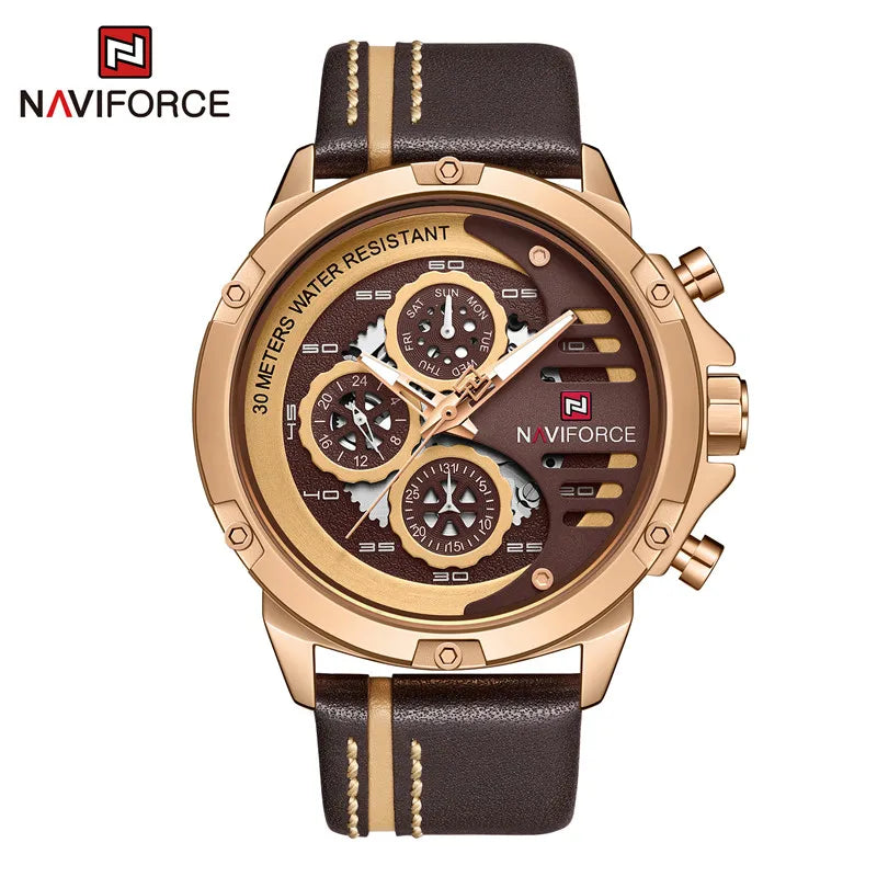 New NAVIFORCE Men's Creative Sport Military Watch, Men Business Clock Watch, Male Luxurious Casual Wristwatches