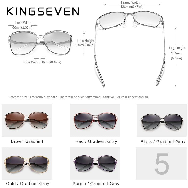KINGSEVEN Sunglasses For Women Square Rimless elegant Brand Designer Fashion Shades Sun Glasses With Box - Hiron Store