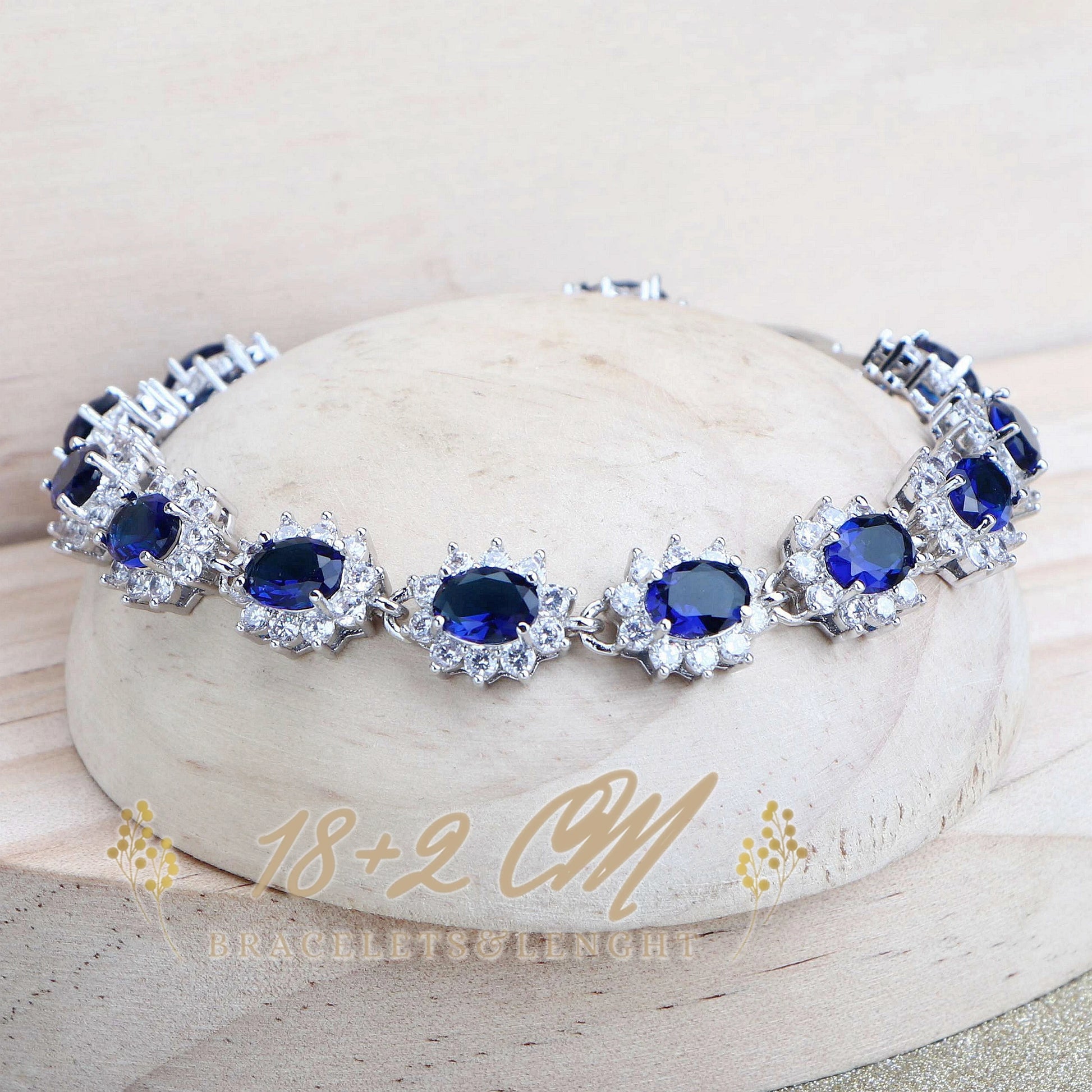 Silver 925 Women Bridal Jewelry Sets Blue Zirconia Costume Fine Jewellery Wedding Necklace Earrings Rings Bracelets Pendant Set - Hiron Store