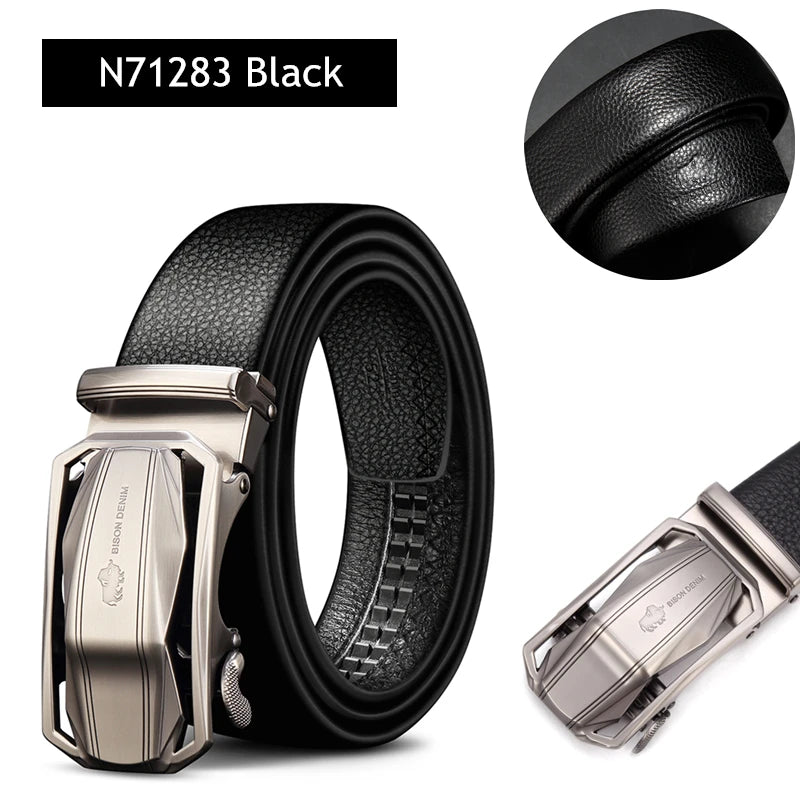 Genuine Leather Automatic Buckle Male Belts