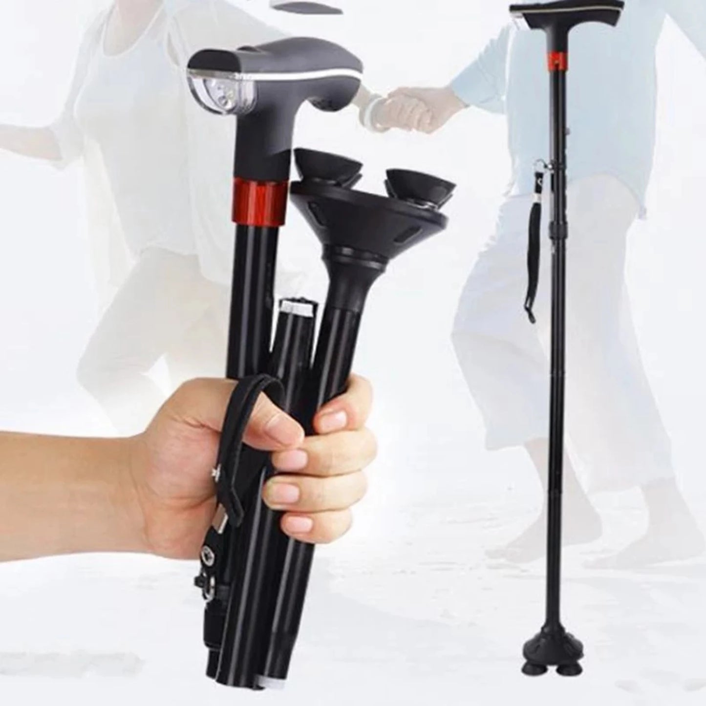 Adjustable Metal Walking Stick Travel Cane Portable Walking Canes for Senior Women Men Hand Grip