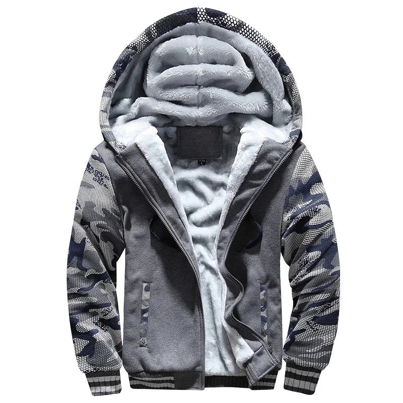 Winter Jackets for Men Fleece Long Sleeve Coat Hoodies Streetwear Men's Coats