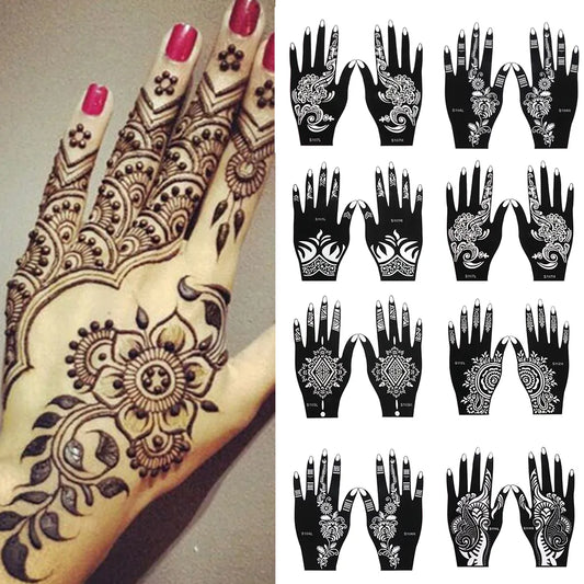 New Professional Henna Stencil Temporary Hand Tattoo Body Art Sticker Template Wedding Tool Flower Tattoos