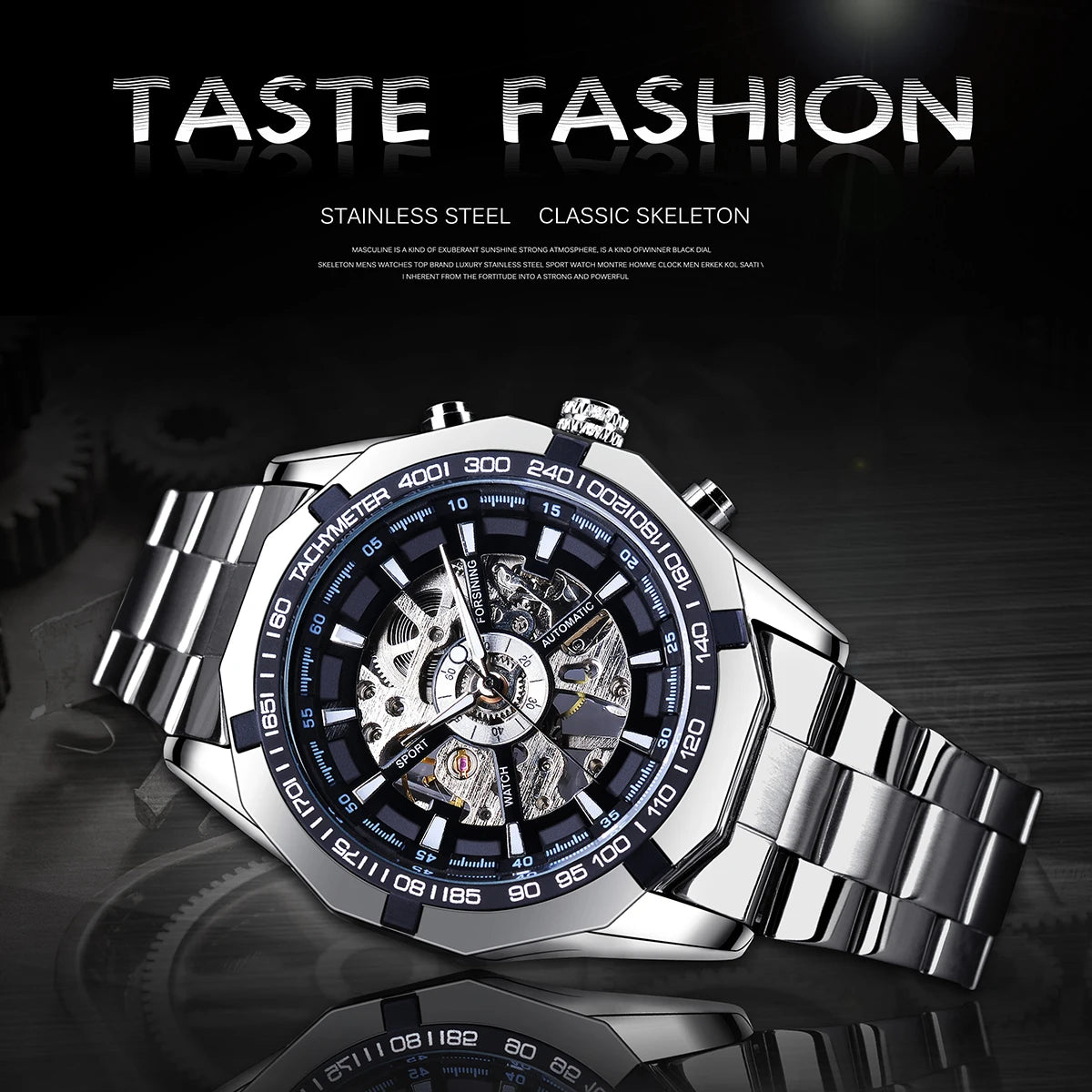 Stainless Steel Waterproof Men's Watches Luxury Mechanical Sport Male Wrist Watch