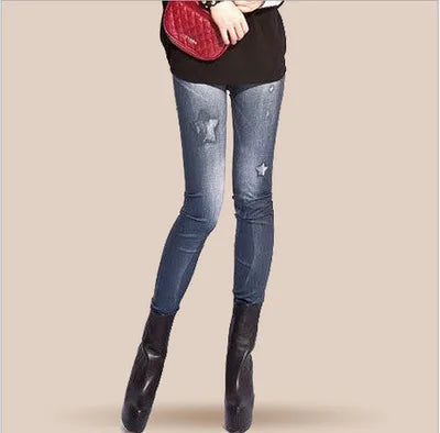 Women New Fashion Classic Stretchy Slim Leggings Sexy imitation Jean Skinny Jeggings Skinny Pants big size bottoms hot sale - Hiron Store