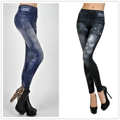 Women New Fashion Classic Stretchy Slim Leggings Sexy imitation Jean Skinny Jeggings Skinny Pants big size bottoms hot sale - Hiron Store