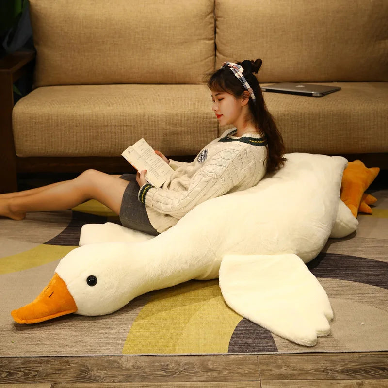 Giant White Duck Plushie Toys Soft Stuffed Big Wings Goose Doll Lovely Animal Pillow For Children Girls Birthday Gifts