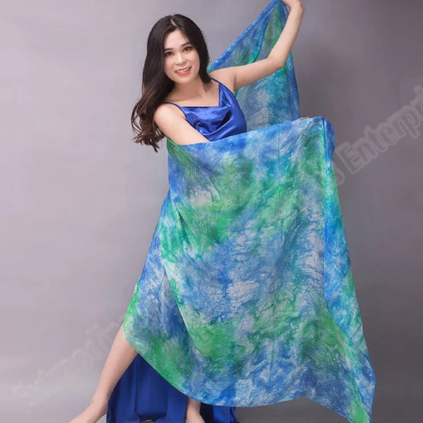 Belly Dance Silk Veil Scarves Face Customized Hand Thrown Scarf Face Veil Silk Shawl Gradient 200cm 250cm 270cm