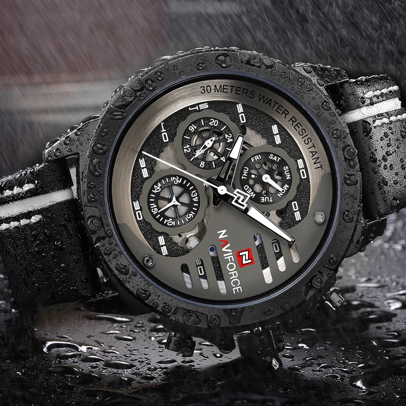 New NAVIFORCE Men's Creative Sport Military Watch, Men Business Clock Watch, Male Luxurious Casual Wristwatches