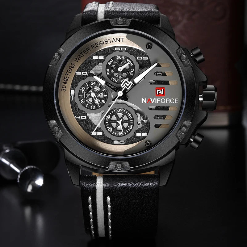 New NAVIFORCE Men's Creative Sport Military Watch, Men Business Clock Watch, Male Luxurious Casual Wristwatches
