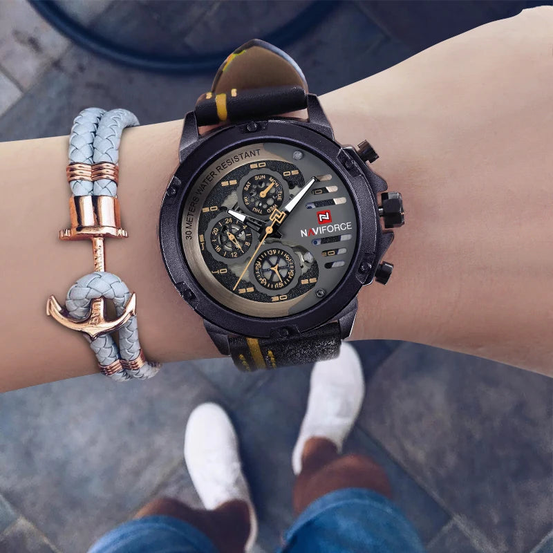 New NAVIFORCE Men's Creative Sport Military Watch, Men Business Clock Watch, Male Luxurious Casual Wristwatches