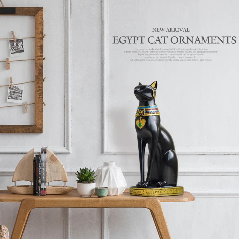 Egyptian Cat resin craft Modern vintage  Baster goddess god pharaoh figurine statue for table ornaments