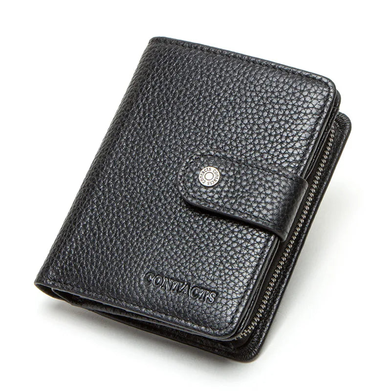 Genuine Leather Wallets for Men RFID Coin Purse Card Holder Money Clip Women‘s Wallet Bag