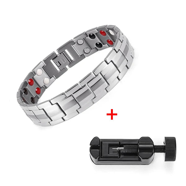 Rainso Fashion Jewelry Healing FIR Magnetic Titanium Bio Energy Bracelet For Men Blood Pressure Accessory Women Bracelets Gifts - Hiron Store