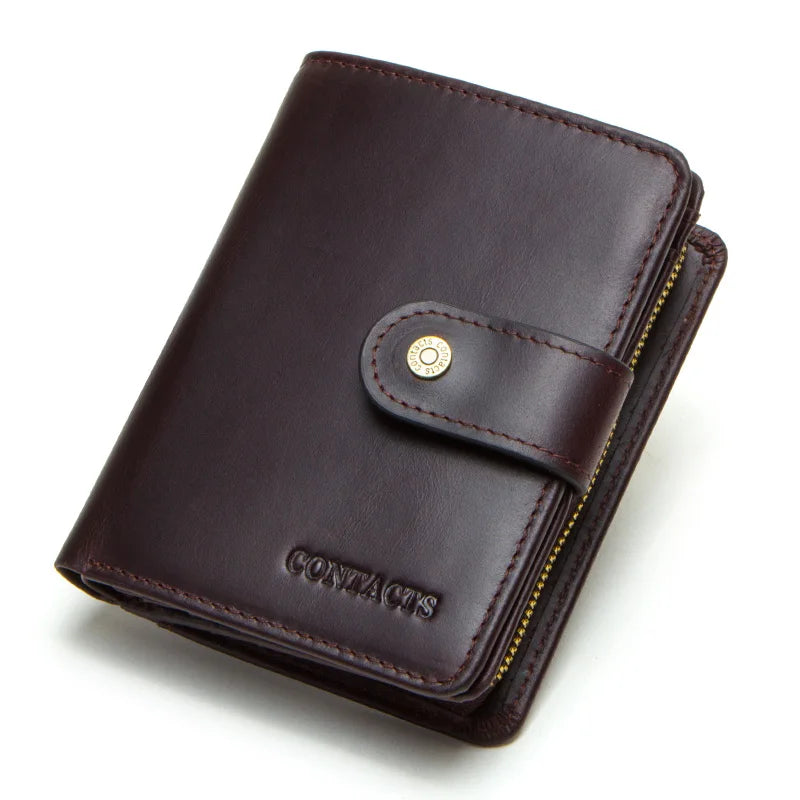 Genuine Leather Wallets for Men RFID Coin Purse Card Holder Money Clip Women‘s Wallet Bag