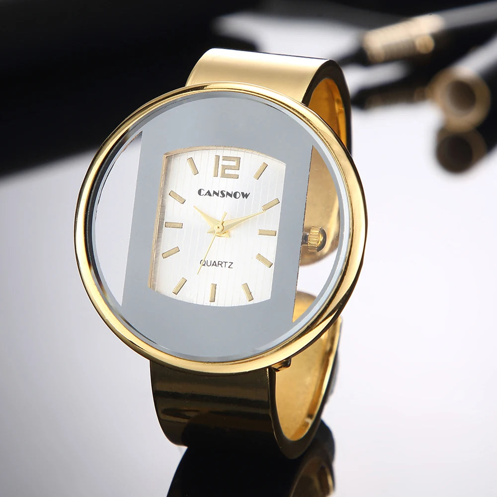 Fashion Gold Stainless Steel Women's Bracelet Bangle Watches  Luxury Brand Ladies  Watch