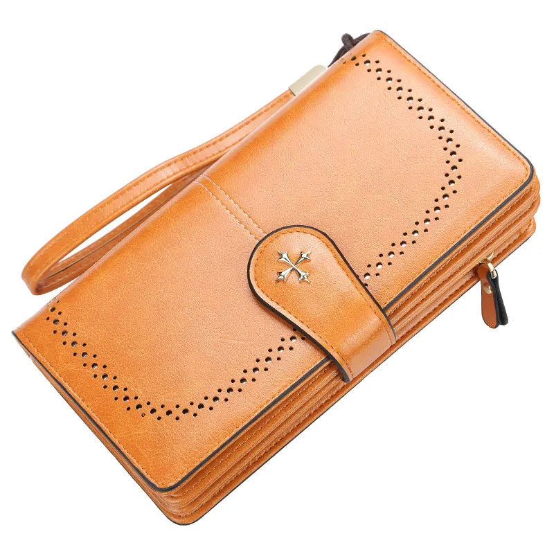 Baellerry Women Wallets Large Hollow Out Long Wallet Fashion Top Quality PU Leather Card Holder Wallet For Women - Hiron Store