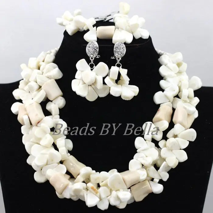 Nigerian Wedding Beads Choker Necklace Red African Coral Beads Bridal Jewelry Sets