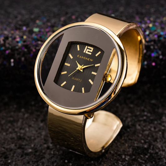 Fashion Gold Stainless Steel Women's Bracelet Bangle Watches  Luxury Brand Ladies  Watch