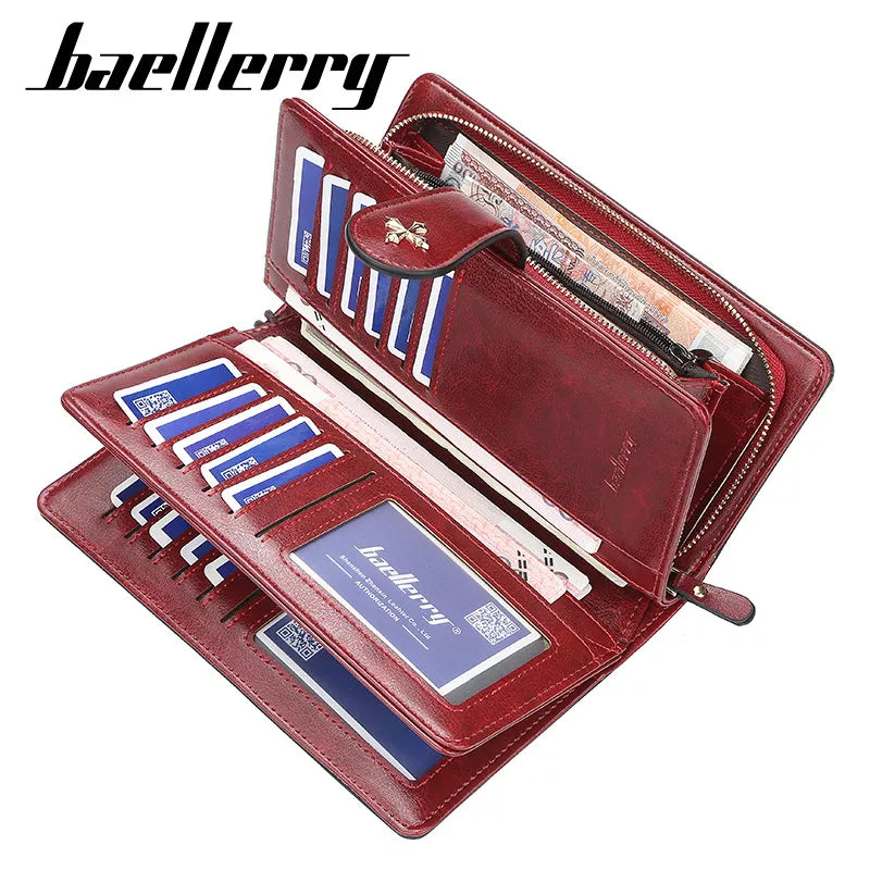 Baellerry Women Wallets Large Hollow Out Long Wallet Fashion Top Quality PU Leather Card Holder Wallet For Women - Hiron Store