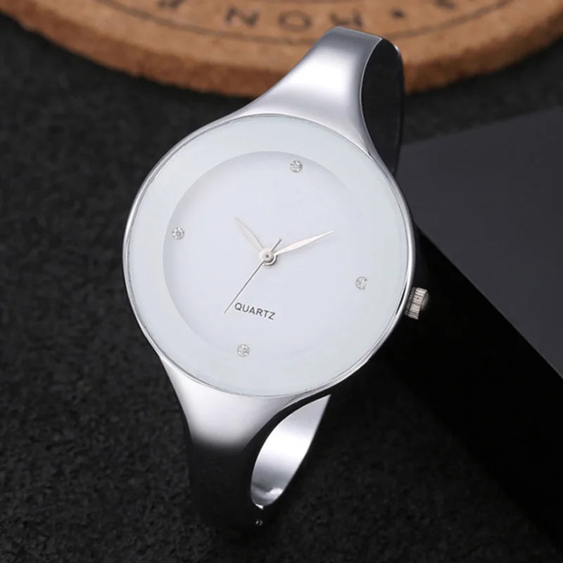 Women's Bangle Watch Female Luxury Steel Bracelet Watches Ladies Quartz Wristwatch Clock