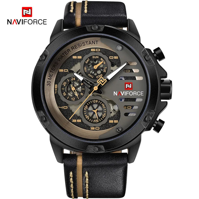 New NAVIFORCE Men's Creative Sport Military Watch, Men Business Clock Watch, Male Luxurious Casual Wristwatches