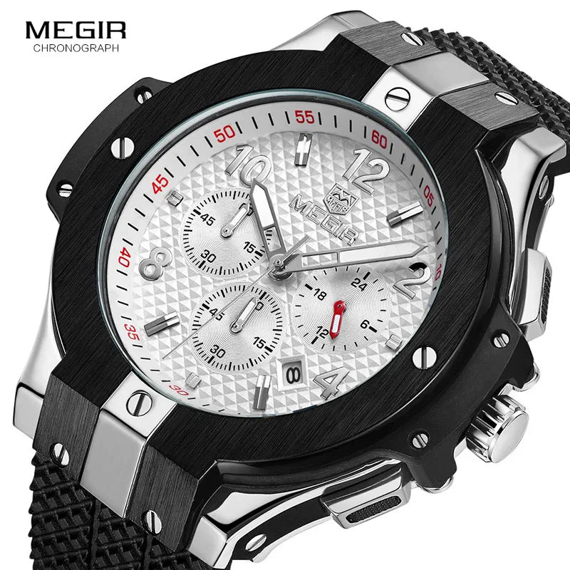 Chronograph Sport Watch Men Creative Big Dial Army Military Quartz Watches Clock