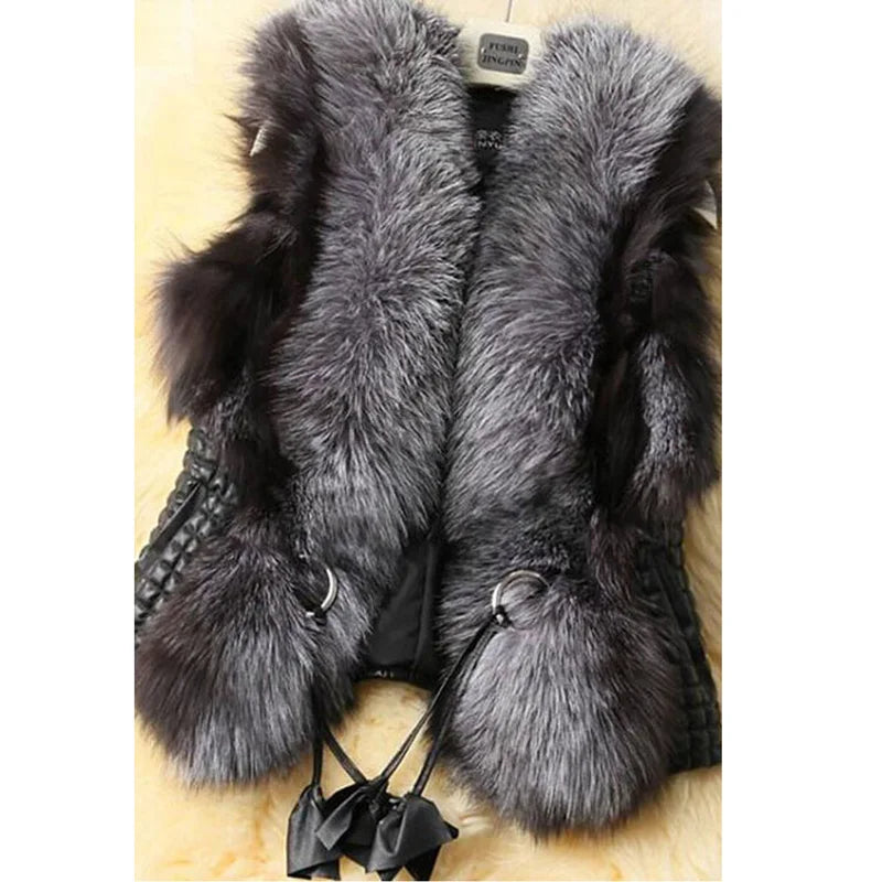 New fox hair women's faux fur vest jacket for autumn winter