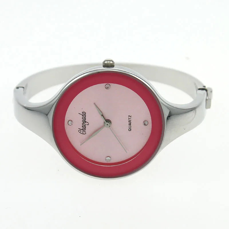 Women Cuff Watch Fashion Casual Round Bracelet Gold Watch Stainless Steel Quartz