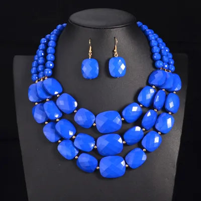 UDDEIN African Beads Jewelry Sets Multi layer Nigerian Wedding Indian Jewelry Sets Luxury Statement Choker Necklace Jewellery - Hiron Store