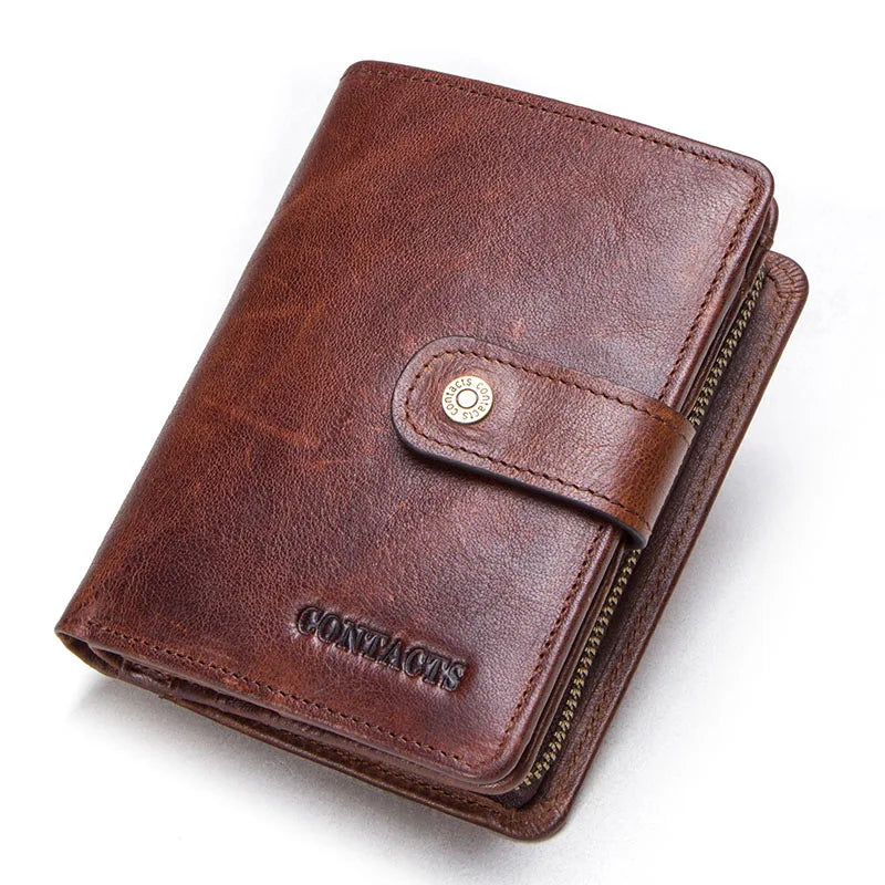 Genuine Leather Wallets for Men RFID Coin Purse Card Holder Money Clip Women‘s Wallet Bag