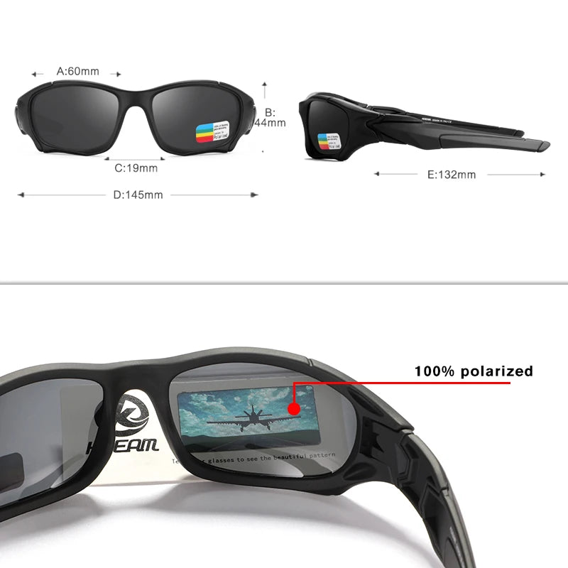 Polarized Sunglasses Men Curve Cutting Frame Stress-Resistant Lens Shield Sun Glasses