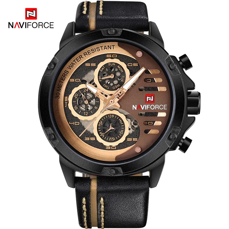 New NAVIFORCE Men's Creative Sport Military Watch, Men Business Clock Watch, Male Luxurious Casual Wristwatches