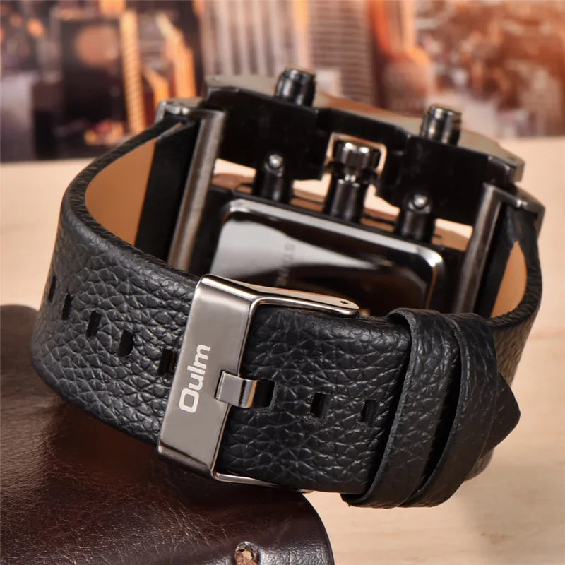 Wristwatch Square Dial Wide Strap Men's Quartz Watch Luxury Male Watches