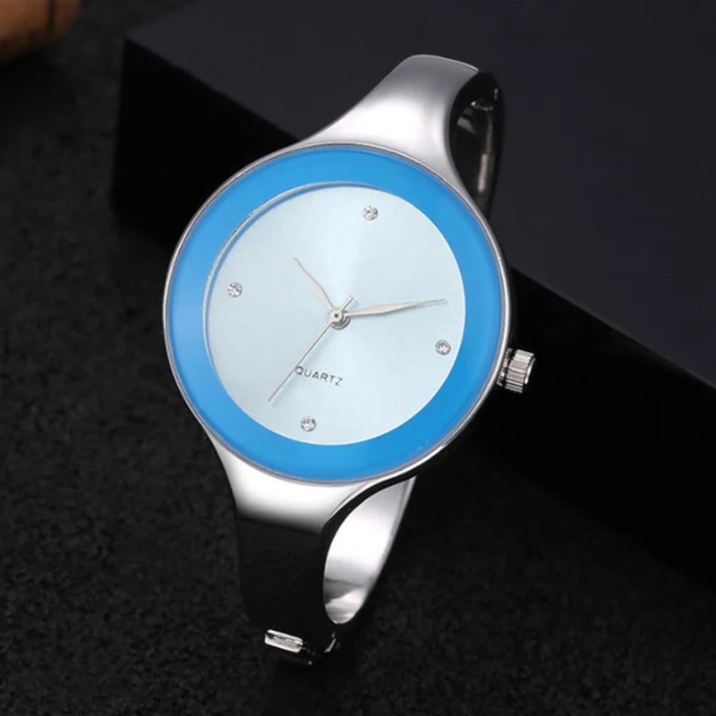 Women's Bangle Watch Female Luxury Steel Bracelet Watches Ladies Quartz Wristwatch Clock