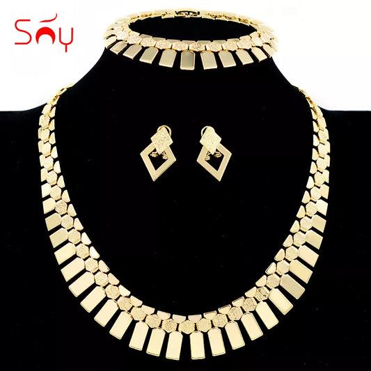 Sunny Jewelry Bohemia Jewelry Collar Jewelry Set Fashion Necklace Earrings Bracelet Set For Women For Wedding Jewelry Findings - Hiron Store