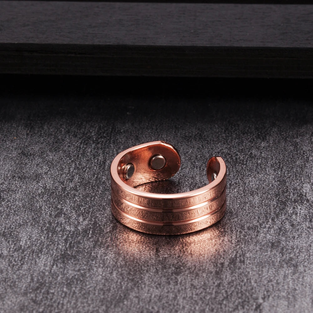 Pure Copper Magnetic Ring for Women Men Energy Finger Open Cuff Adjustable Jewellery