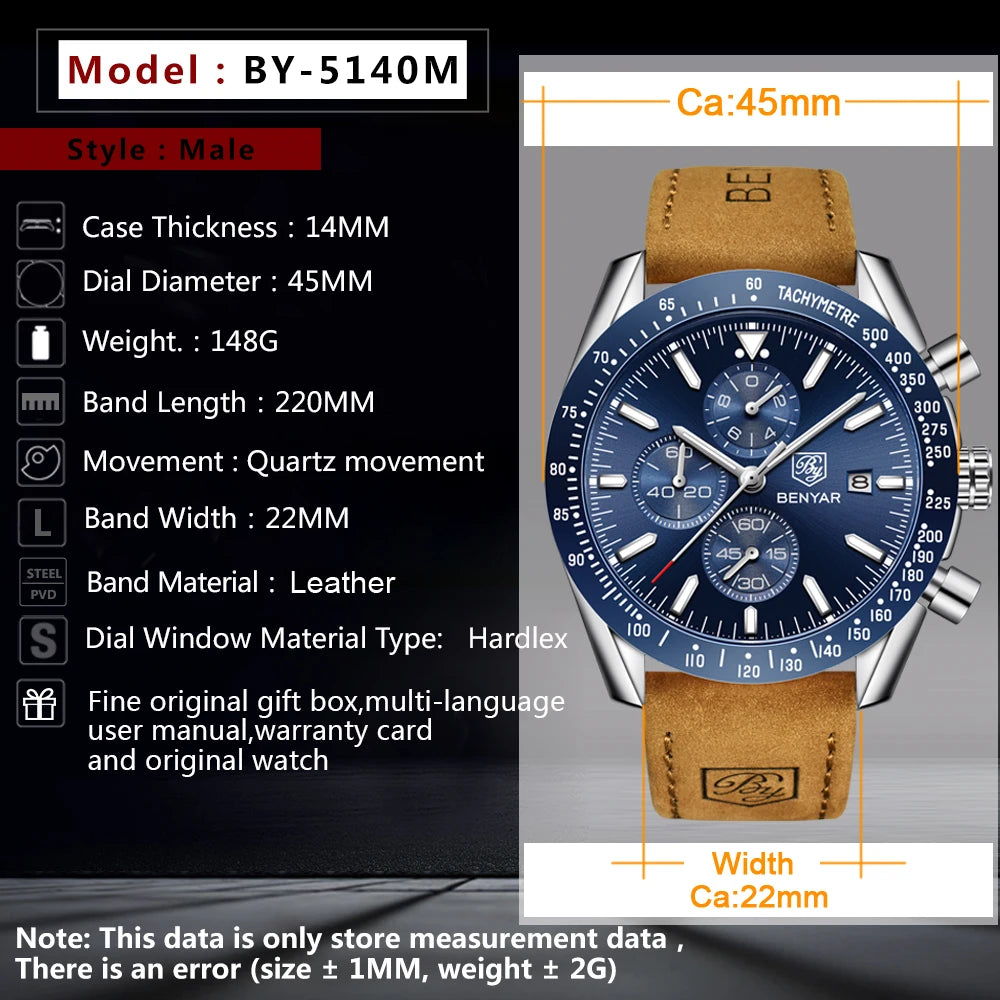 Men Watch Steel Quartz Top Brand Luxury Waterproof Wristwatch