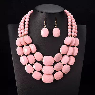 UDDEIN African Beads Jewelry Sets Multi layer Nigerian Wedding Indian Jewelry Sets Luxury Statement Choker Necklace Jewellery - Hiron Store