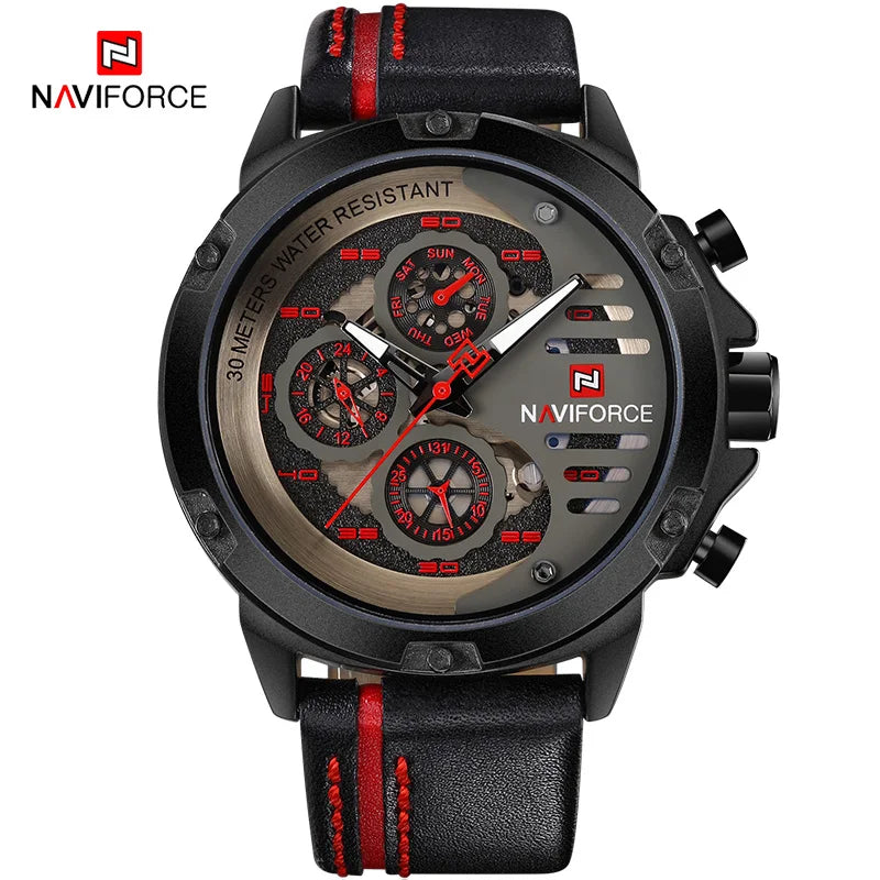New NAVIFORCE Men's Creative Sport Military Watch, Men Business Clock Watch, Male Luxurious Casual Wristwatches