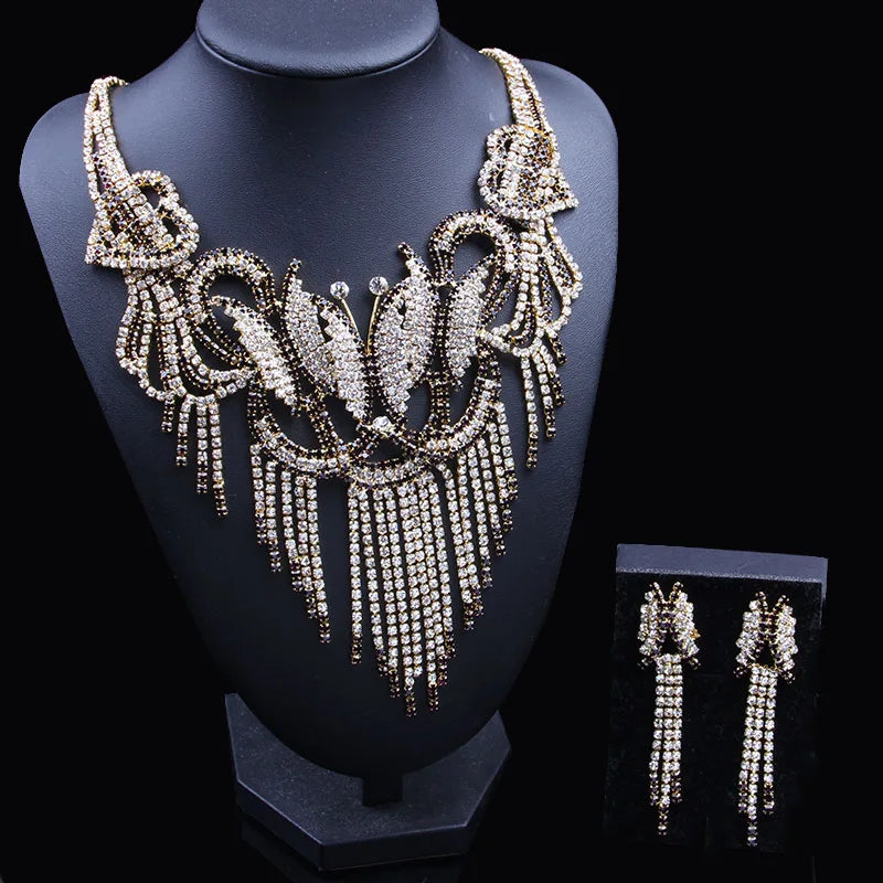 Butterfly Bride Jewellery Sets Necklace Earrings Set