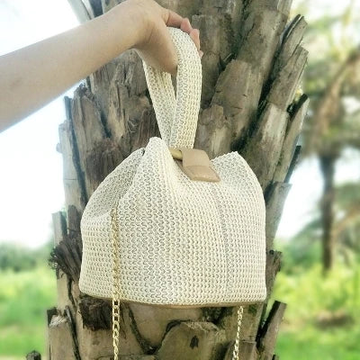 Brand Straw Beach Bags Personality Crossbody Lock Handbag Shoulder Bag