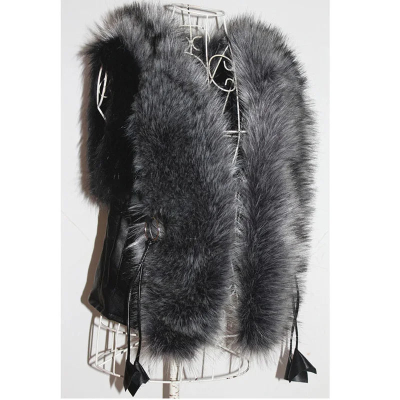 New fox hair women's faux fur vest jacket for autumn winter