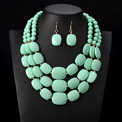 UDDEIN African Beads Jewelry Sets Multi layer Nigerian Wedding Indian Jewelry Sets Luxury Statement Choker Necklace Jewellery - Hiron Store