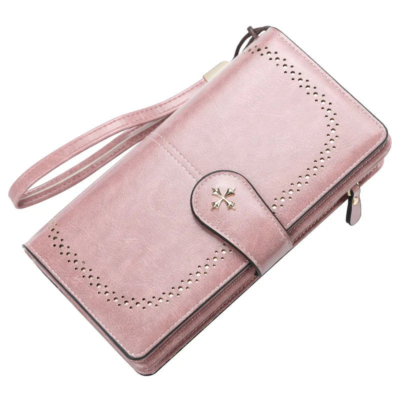 Baellerry Women Wallets Large Hollow Out Long Wallet Fashion Top Quality PU Leather Card Holder Wallet For Women - Hiron Store