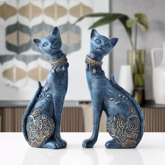 Figurine Decorative Resin Cat statue for home decorations  Creative wedding gift animal Figurine sculpture