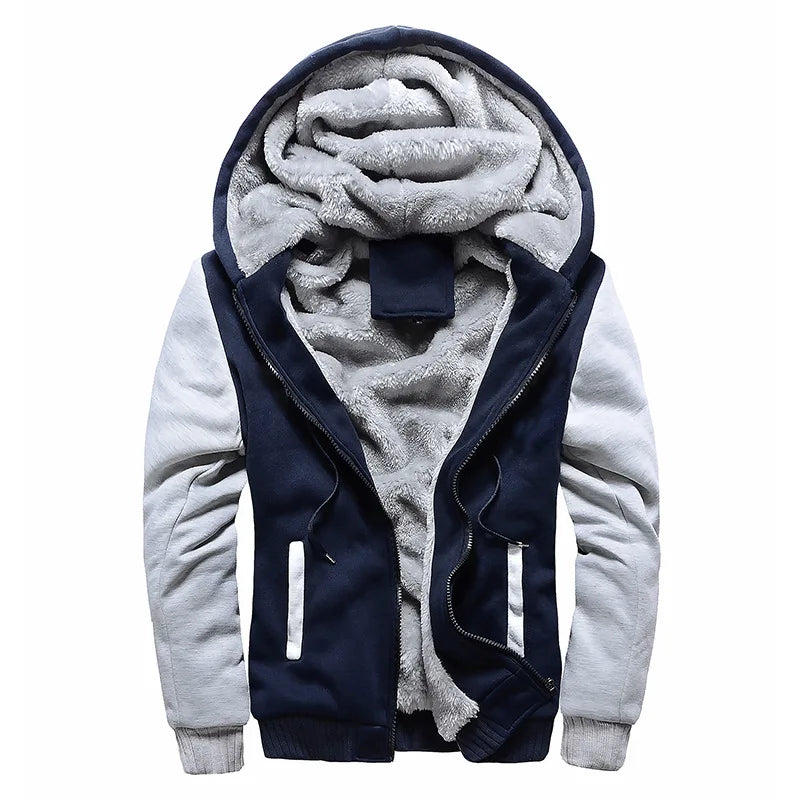 Winter Jackets for Men Fleece Long Sleeve Coat Hoodies Streetwear Men's Coats