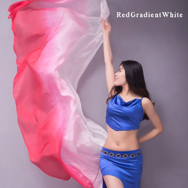 Belly Dance Silk Veil Scarves Face Customized Hand Thrown Scarf Face Veil Silk Shawl Gradient 200cm 250cm 270cm